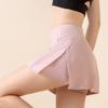 Frühling und Sommer Damen Neuer Schlitz Hüftbedeckend Anti-Peinlich Schnelltrocknend Fitness Sport Yoga Cover Kurzer Rock Tennisrock