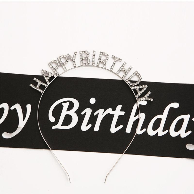 4 Pieces Birthday Party Decorations Champagne Birthday Set Bright  Sash Glitter Golden Letters Instagram Photo Props