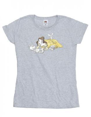 Womens/Ladies Beauty And The Beast Belle Reading Cotton T-Shirt