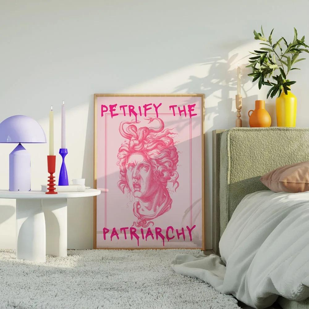 

Abstract Feminist Color Letter Art Poster Canvas Prints Fashion Minimalist Modern Bedroom Wall Art Painting Decor 21cm×30cm NoFrame