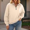 Womens Oversized Sweatshirts Zipper Long Sleeve  Fleece Pullover  Sweatshirt With Pocket