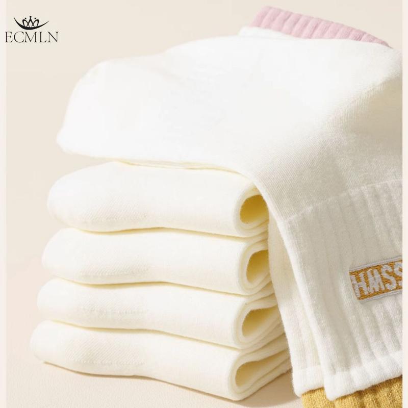 Women's Double Cuff Mid-tube Socks Breathable and Sweat-absorbing Cotton Socks Trendy Cotton Socks Casual Sports Socks for Women