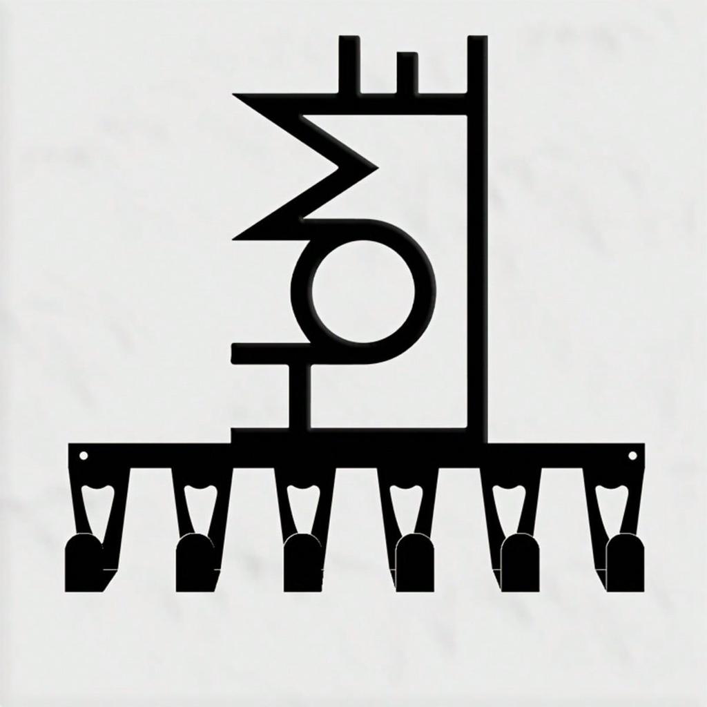 Modern Geometric Key Holder Wall Mount 6 Hooks Space Saving Entryway Office Gift