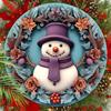 Wooden Christmas Sign with Adorable Snowman Pattern, Warm Winter Christmas Plaques for Front Door Wall Hanging Decor, Ideal Christmas Gift
