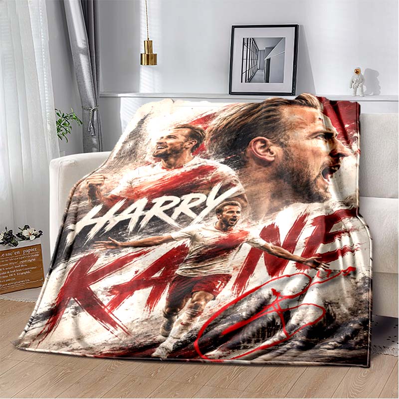 Harry Kane England Football Player Flannel Blanket, Soft Warm Throw Blanket for Sofa Bed, Soccer Fan Home Decor Bedding Blanket