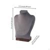 Necklace Display Stand Walnut Holder clothCovered for Jewelers, Vendors, Boutiques,