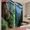 Set Of 2 Pine Tree Mountain Landscape Curtains Lush Green Forest Majestic Peaks Nature Themed Bedroom Living Room Curtain For Area Made Polyester