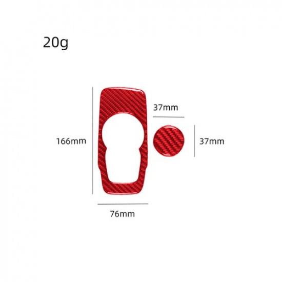 2Pcs For 2015- Chrysler 300 Red Carbon Fiber Interior Gear Shift Cover Trim