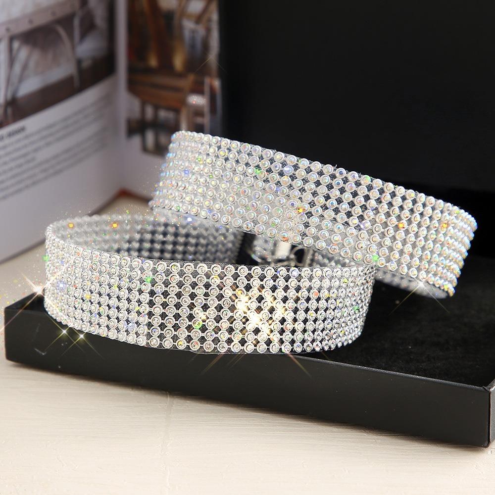 Sexy Shiny Nightclub Choker Necklace for Women Short Chain of Clavicle Multi-layer Full of Crystal Pendant Party Jewelry Gift