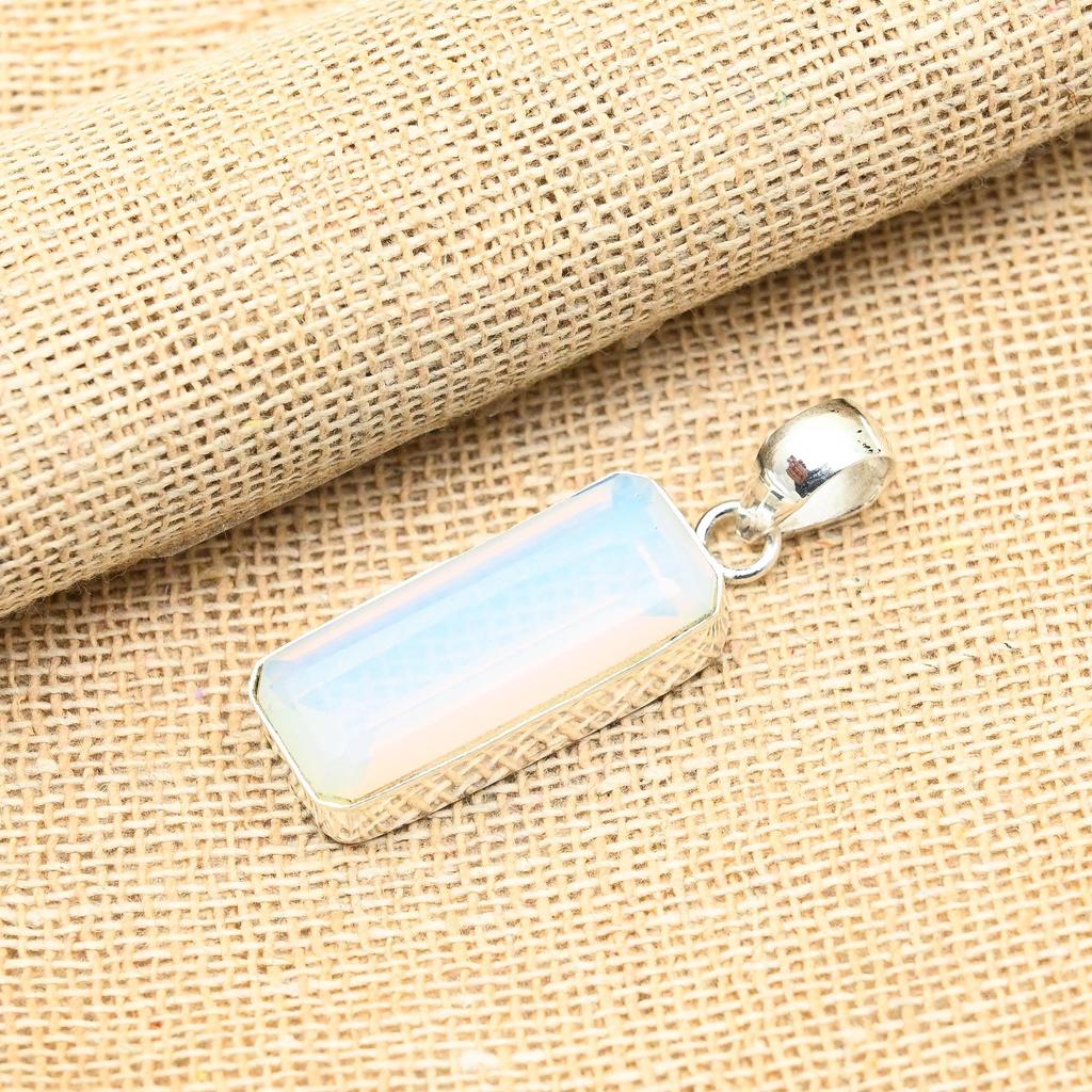 Milky Opal Gemstone Handmade 925 Sterling Silver Jewelry Lovely Pendant For Women