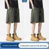 Men's Army Green Cotton Casual Work Shorts - Summer Loose Fit