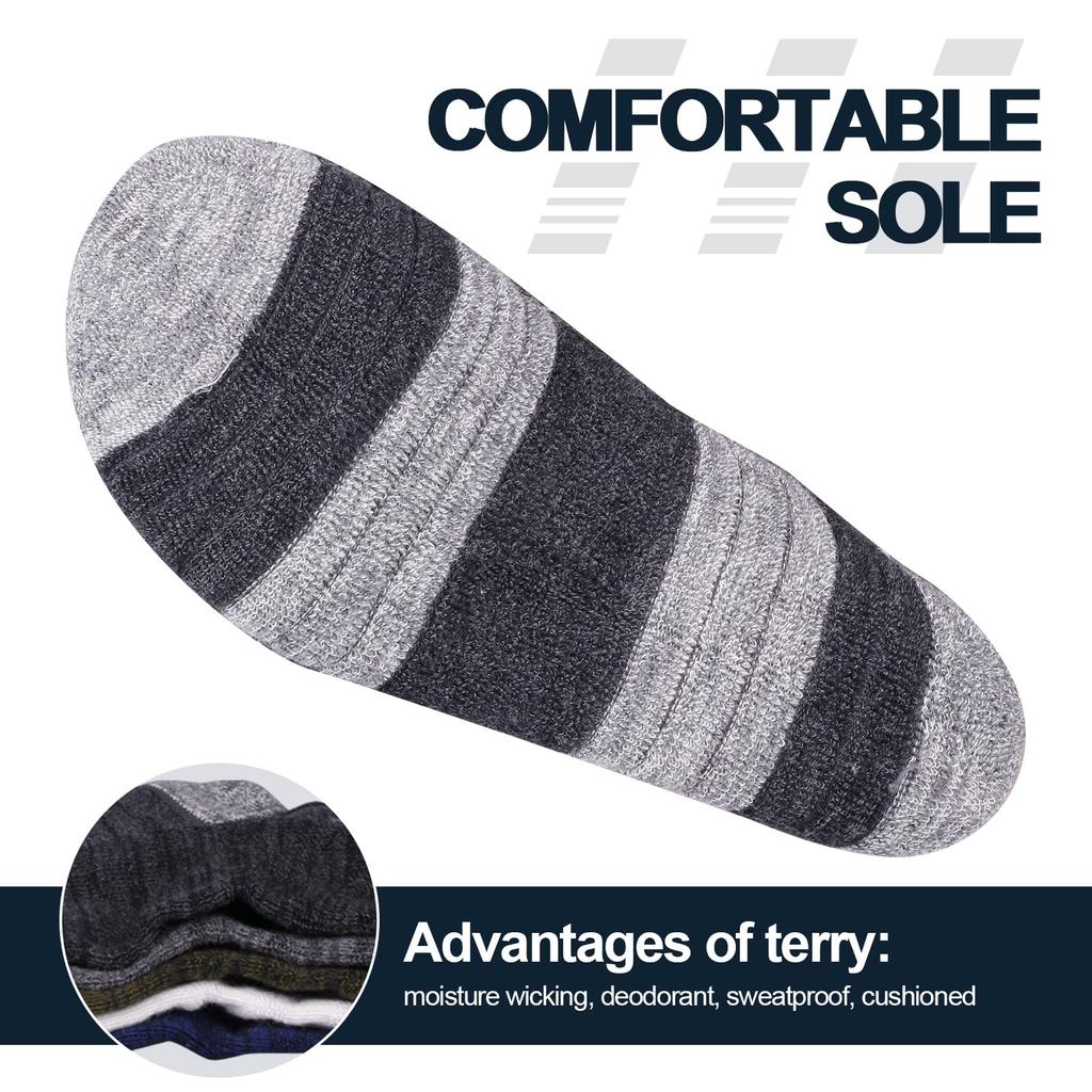 YUEDGE Thick Athletic Socks for Outdoor and Sizes Pack of 5 Men's Work, Hiking, Activities, Trails, More, 26-29cm,