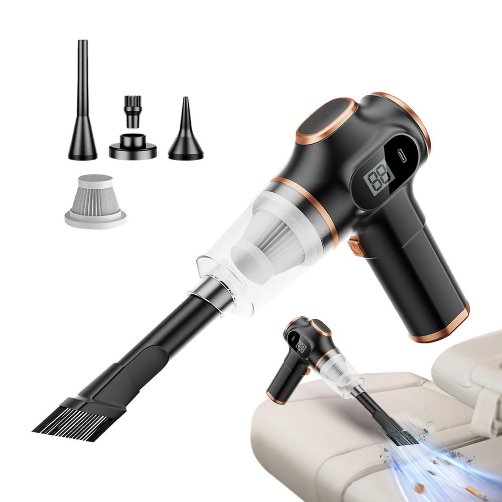 Car Vacuum 120W Cordless Vacuum Small For Car High Suction Power Handheld Power Display Vacuum Rechargeable Mini Cleaner
