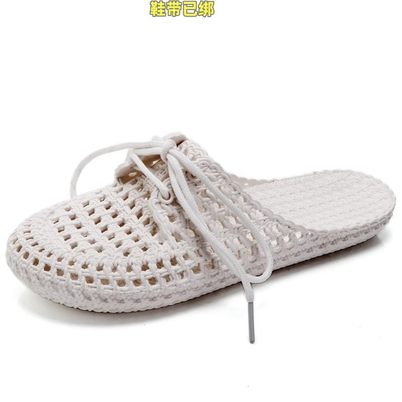 New Summer Baotou Flat-bottomed Hole Shoes Home Indoor and Outdoor Cool Slippers Lazy Student Beach Mop