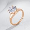 Luxury Shiny Big Natural Zircon Rings For Women Fashion  Rose Gold Color Bride Wedding Ring Daily Fine Jewelry