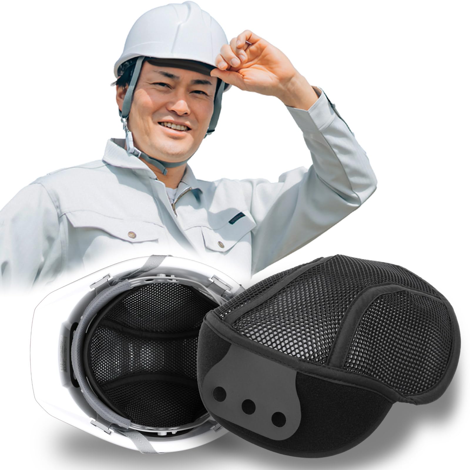 

Внутренние накладки для шлема Yestar, впитывающие пот накладки для лба и сетчатая ткань для предотвращения теплового удара (Набор 4) - Дышащий, Быстросохнущий, Охлаждающий, чёрный