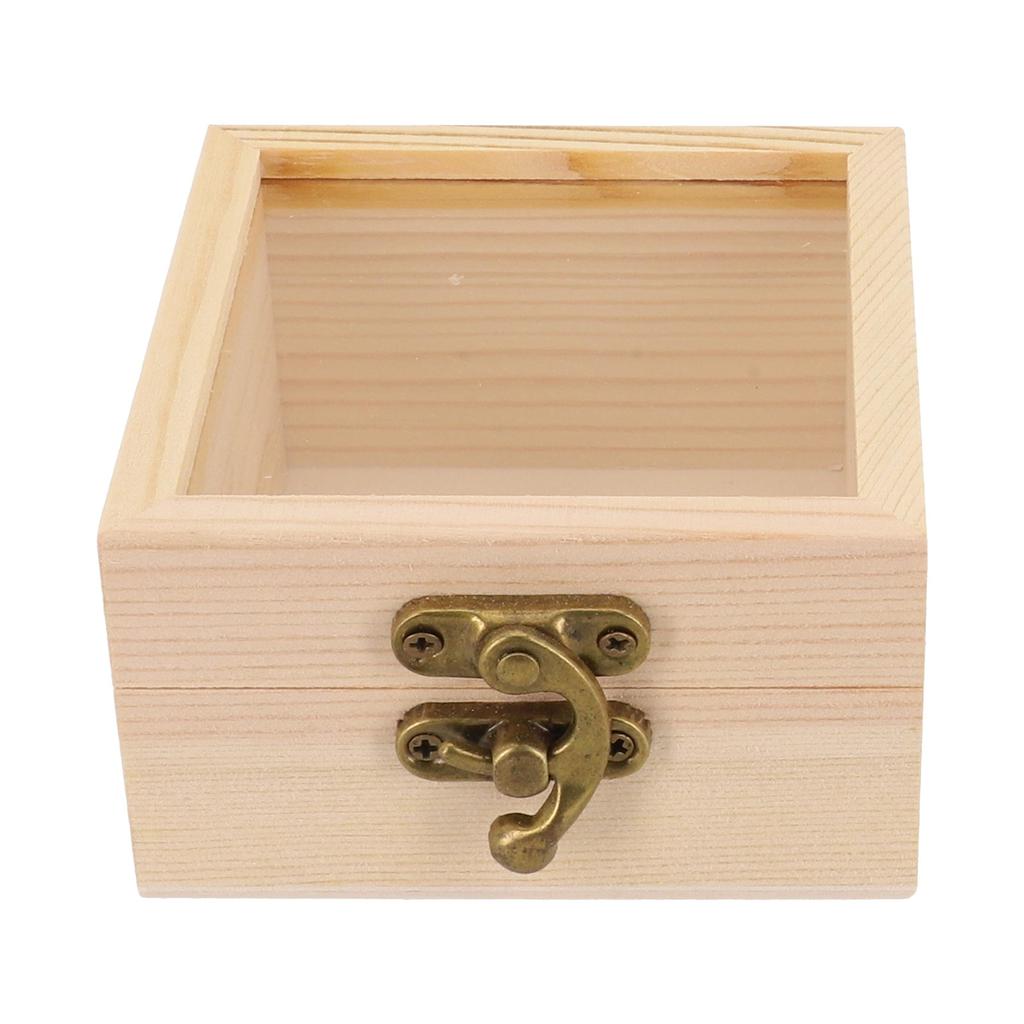 Personalizable Wooden Square Box for Crafts Gifts and Jewelry Storage
