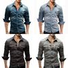 Mens Denim Shirt With Wool Blend Fabric For Casual Spring Wear
