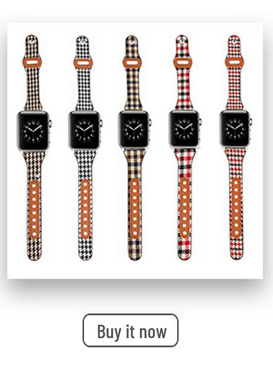 Compatible Silicone Leather Straps for Apple Watch Series 3-8