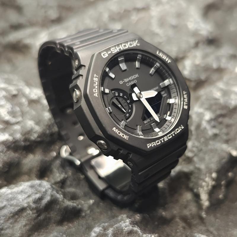 CASIO Men Liquid Crystal,Analog Dual Display Series Black Watch GA-2100-1A1(Watch3--)