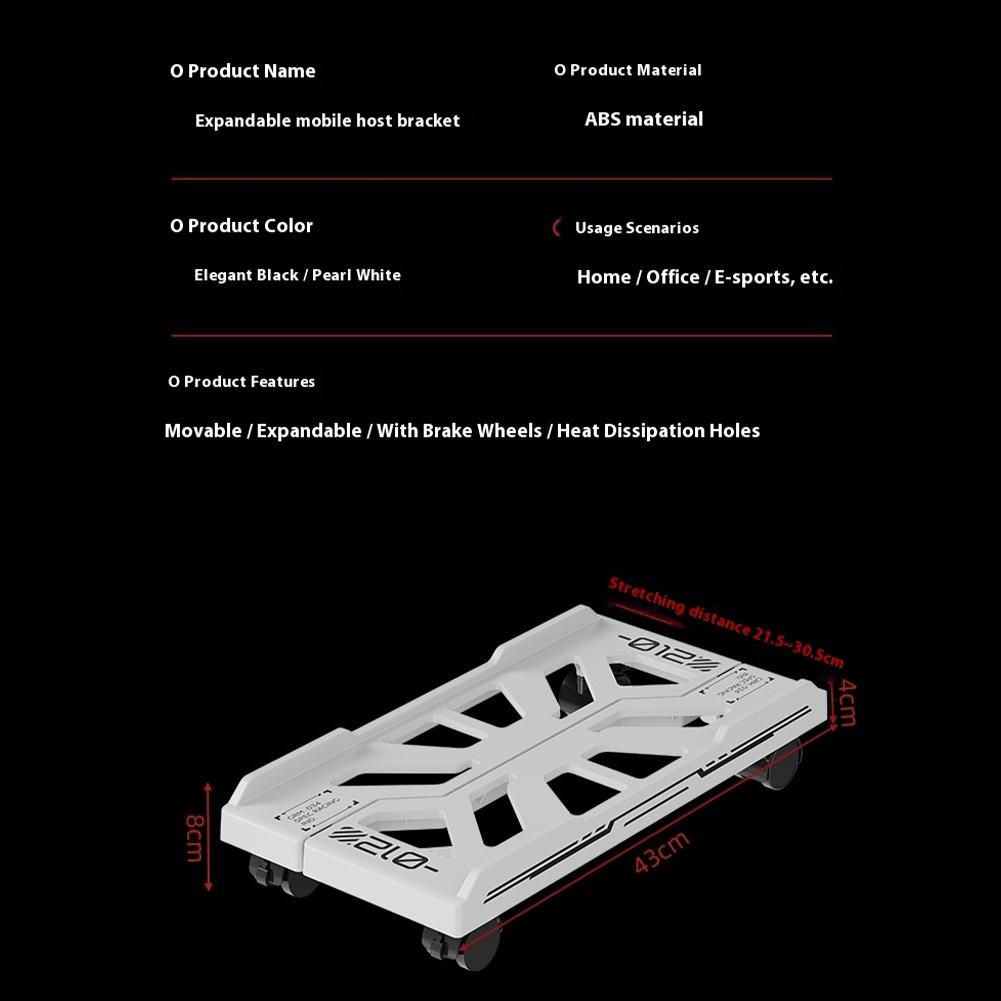 Verstellbarer mobiler CPU-Ständer CPU-Halter für unter den Schreibtisch mit Rollen CPU-Turmhalter für Gamer und Studenten