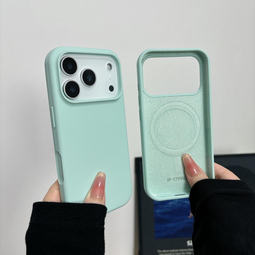 Official Solid Color Liquid Silicone Magsafe Phone Case for IPhone 17 Pro Max 16 15 14 13 12 11 Magnetic Wireless Charge Cover