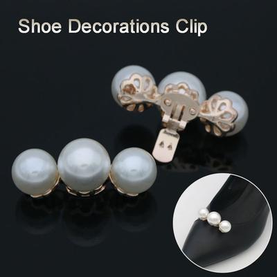 1PC Wedding Shoe Clip Wedding Shoes High Heel Women Bride Pearl Decoration Clips Big Pearl Charm Buckle