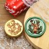 Christmas Series Embossed Christmas Tree Lacquer Seal Head Brass Carving Wax Seal Decoration Gift for Lacquer Lovers