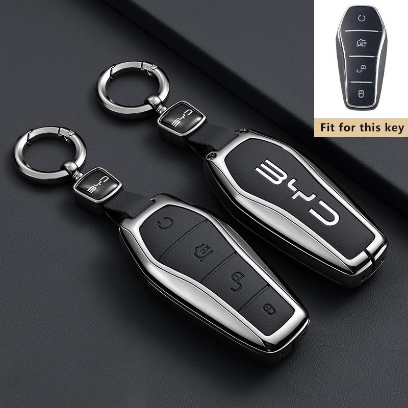 Car Key Case for BYD Song Plus Pro Gm-i 2022 2025 2026 Llavero Keychain Remote Protection Cover Bag Shell Housing Ring Holder Fo