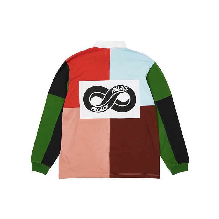 Palace Spliced Lapel Floral Color-Block Long Sleeve Shirt Unisex Tops P20ES024