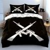 "Rifle Silhouette Theme Art 3PC" Multiple sizes kid's and adults' bedroom Exquisite 3PC bedding set gift