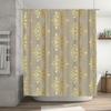 Luxury Golden Damask Shower Curtain Modern Bathroom Decor with White, Gold Silver Colors for Home Bathrooms