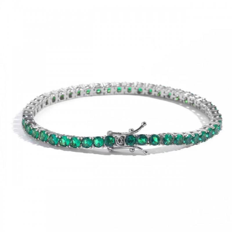 Stainless Steel Tennis Bracelet With Full Zirconia Crystals Minimalist Geometric Design Unisex Fashion Jewelry