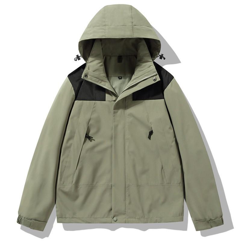 Men Women Waterproof Windproof Hiking Jacket With Detachable Hood Lightweight Outdoor Shell Fall Trekking Camping
