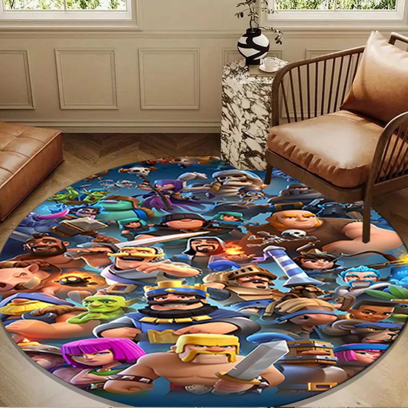 Clash Royale Heroes Collage Round mat Home Decor, Chair rug For livingroom,Bedroom, doormat home decor Birthday Gift Christmas Gifts
