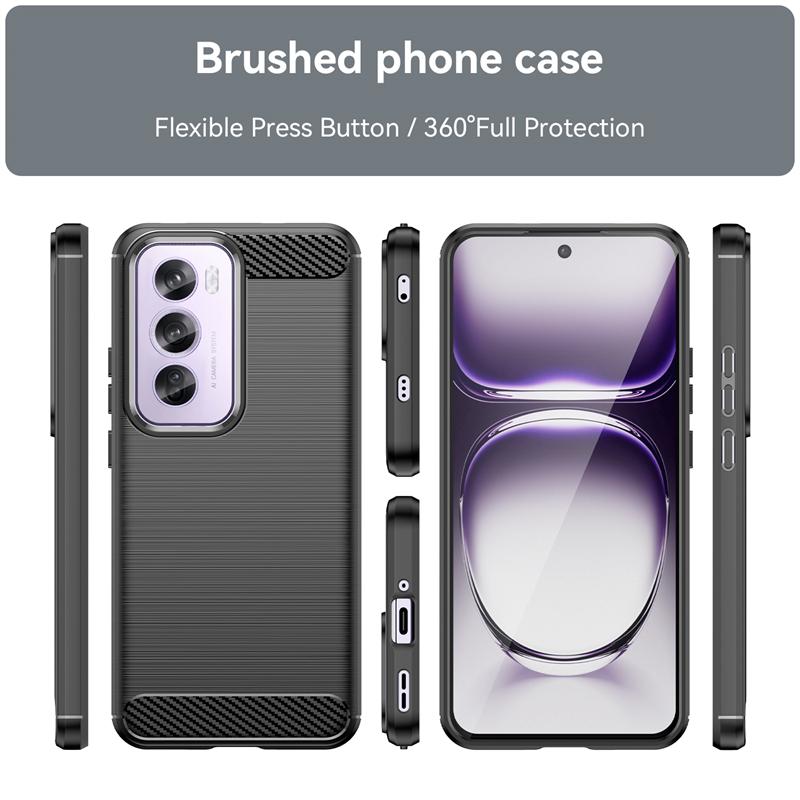 For Reno 12 Pro Case Cover OPPO Reno12 Pro Capas New Phone Bumper Back Armor Shockproof Carbon Fiber Soft TPU Fundas Reno 12 Pro