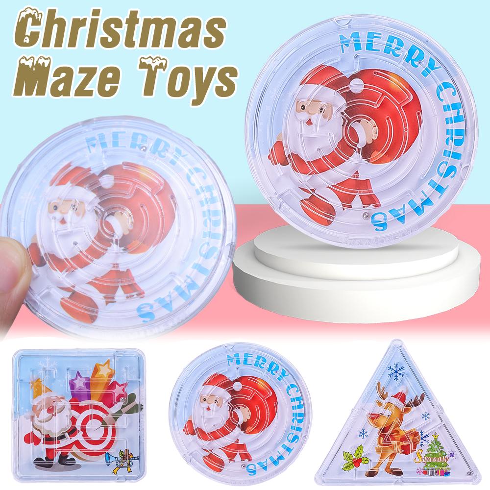Dětské vánoční téma chodící korálkové bludiště hračky kreslený los Santa vzor trénink koordinace ruka-oko puzzle hračka vánoční dárky