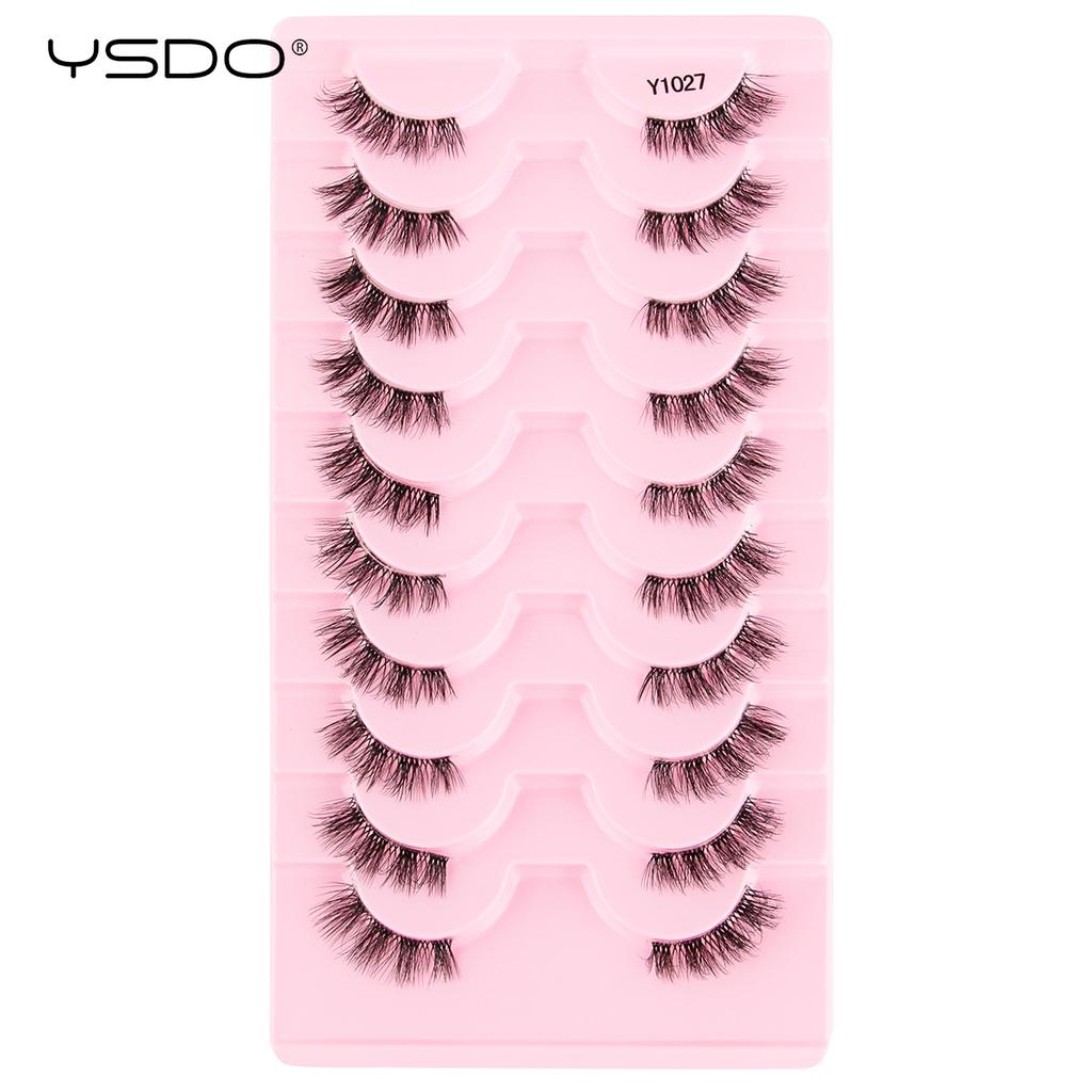 YSDO Half Lashes 5/7/10 Pairs Half False Eyelashes Soft Natural Cat Eye Lashes Makeup 3D Mink Eyelash Extension Fluffy Faux Cils