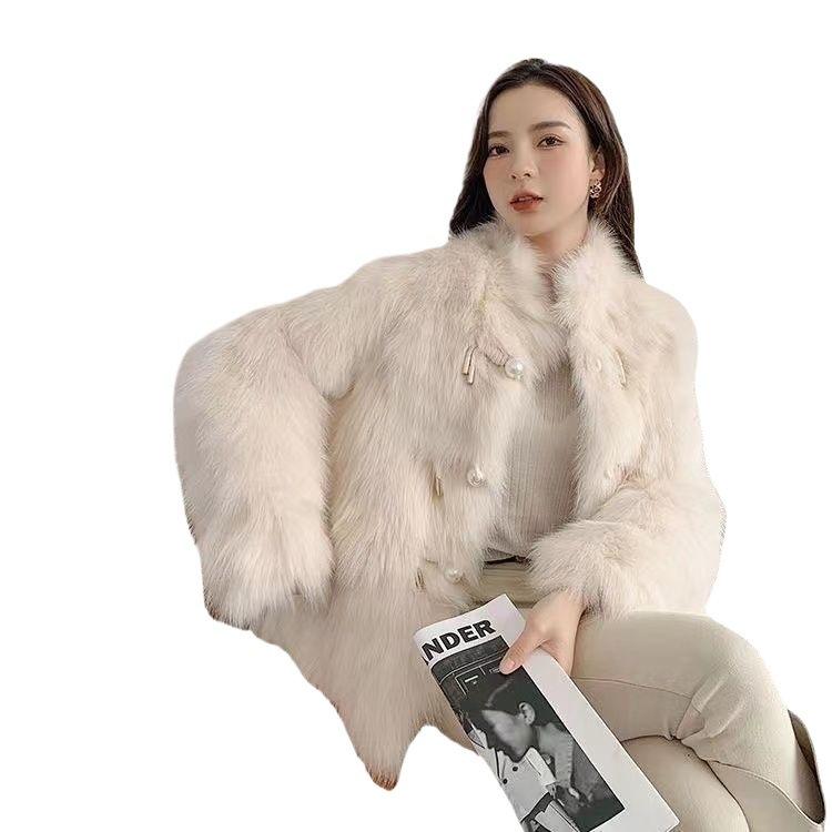 New autumn and winter imitation fox hair light celebrity style pearl imitation fur coat Mao Mao fashion coat