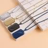 Men's Trendy Rotatable Tag Pendant Necklace in Stainless Steel