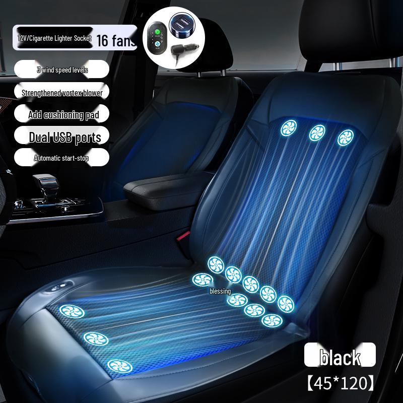 Car Cooling Seat Cushion with Breathable Fan for Summer Ventilation and Heat Dissipation