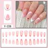 French Style Red Heart Drop Shape Press-On Nails Sweet Chic Nail Tips Women 24 Pieces
