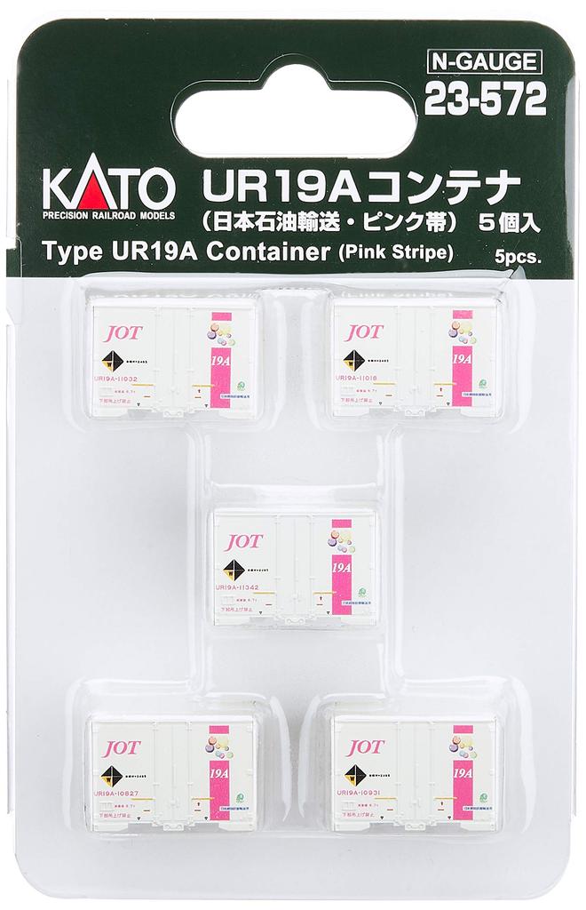 KATO N Gauge UR19A Container Nippon Oil Transport Pink Band 5 Pieces Railway Model Freight Car 23-572