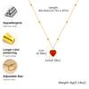Fashion Heart-Shaped Pendant Necklace for Women,Stainless Steel Bead Chain Red Resin Necklaces,Gold Color Jewelry Gifts
