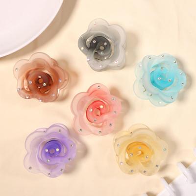 Dopamine Rose Hair Claw: Large, Korean Style Summer Clip for Thick Hair.