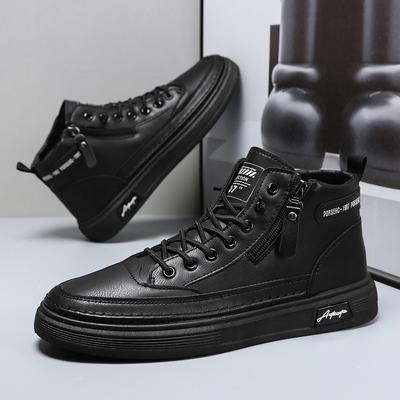 Frühling Herbst Männer High Top Leder Freizeitschuhe Mode Rutschfeste Verschleiß-beständig Werkzeug Schuhe Männer Stiefeletten Flache Schuhe turnschuhe