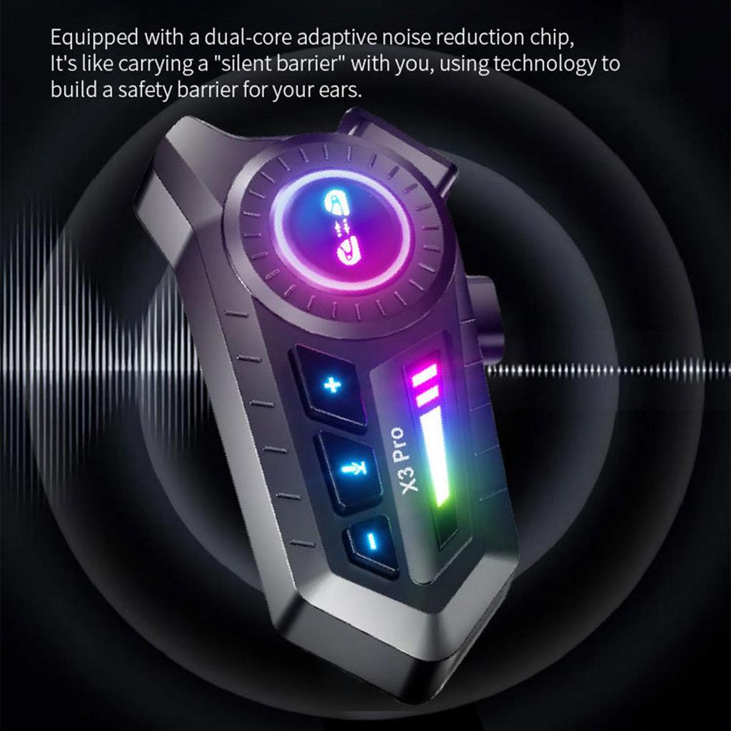 Motorrad-Headset Doppellautsprecher Kabellose Helm-Kopfhörer Radfahrer-Kommunikations-Kopfhörer für den täglichen Arbeitsweg und Reisen