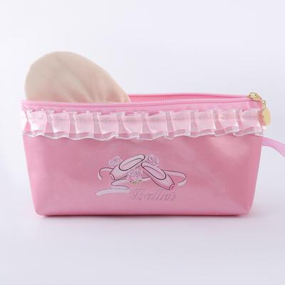 Girls' Pink Ballet Dance Shoe Bag with Zipper