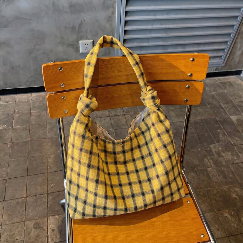 Underarm Bag Women's Large Capacity Plaid Tote Bag Commuter Shoulder Bag