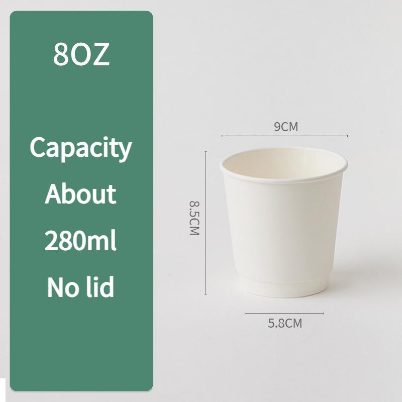25pcs Disposable Double-layer Coffee Cup Thickened Heat-insulating Kraft Paper Cup Hollow Heat-resistant Beverage Cups Sealed Leak Proof Lid